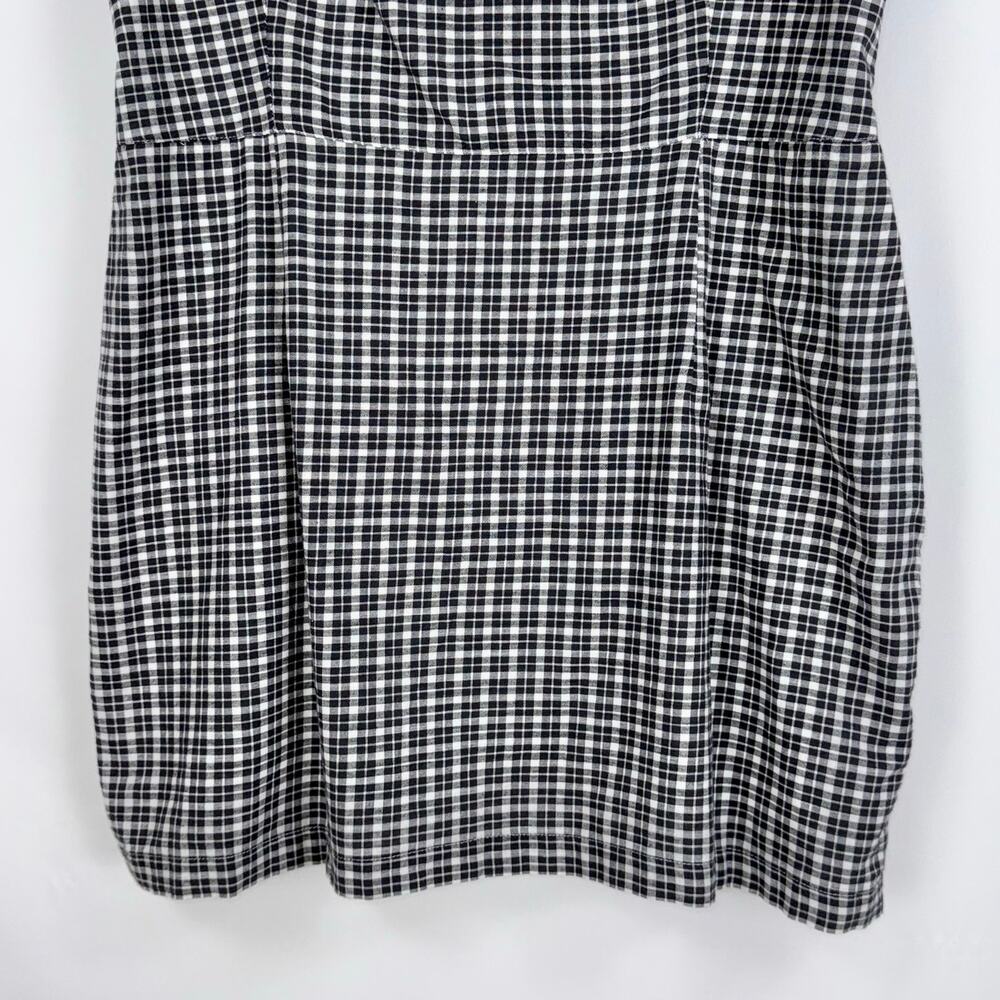 Abercrombie & Fitch Women's Plaid Woven Mini Dress XL Black White Wide Strap - Picture 3 of 15